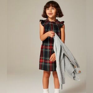 NWT JCrew Kids Girls' smocked flannel nightgown in tartan